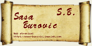Saša Burović vizit kartica